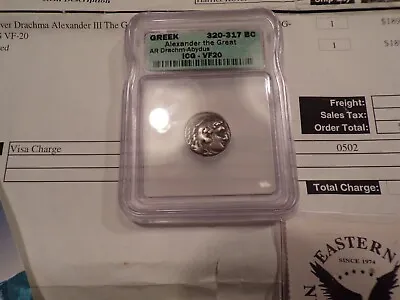 Greek Alexander The Great AR Drachm-Abydus(320-317bc)ICG-VF20 Silver • $235