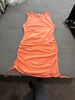 Womens VENUS Peach Maxi Dress With Pull Up Rouched Sides 1X • $20