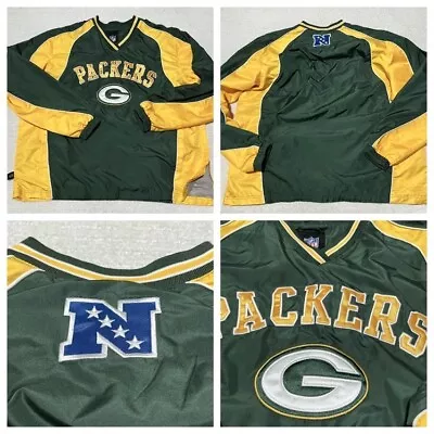 Vintage Green Bay Packers Lined Windbreaker Pullover Jacket Mens XL Great • $33
