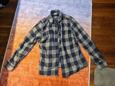 J Crew Flannel Plaid Shirt Blue Men's Size Large Slim Fit The Perfect Shirt • $12