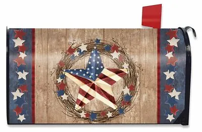Americana Barnstar Patriotic Magnetic Mailbox Cover Primitive Briarwood Lane • $17.97
