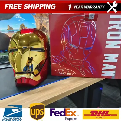 Iron Man MK5 Helmet 1:1 Wearable Voice-control Cosplay Mask Gold Halloween Gift • $179.90