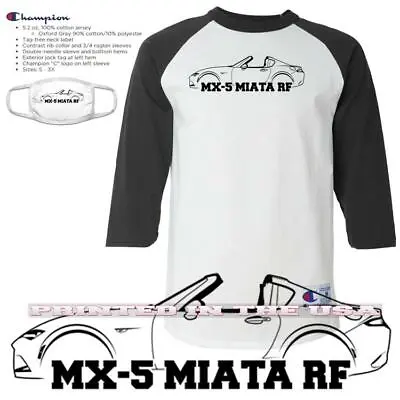 Mazda Miata MX-5 MX 5 RF Model Champion Small T Shirt Face Mask Set - SALE  • $22.95