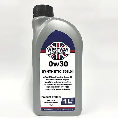 VW 0W30 506.01 Fully Synthetic Engine Oil 1 Litre 1L • £12.99