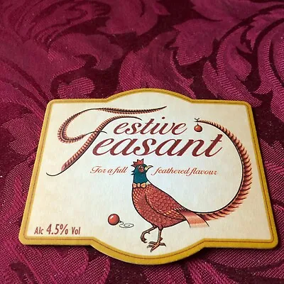 Breweriana - Hall & Woodhouse - Badger - Festive Pheasant - Beer Mat - T64 • £1.35