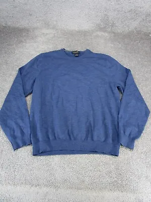 Brooks Brothers Sweater Mens Large Blue Wool Pullover *Stains • $24.99