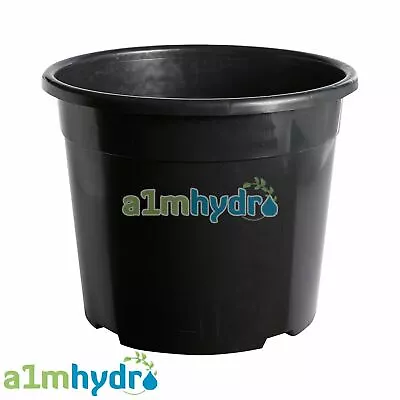 Strong Black Plastic 20 Litre Round Plant Flower Pot Growing Hydroponics X5 • £14.99