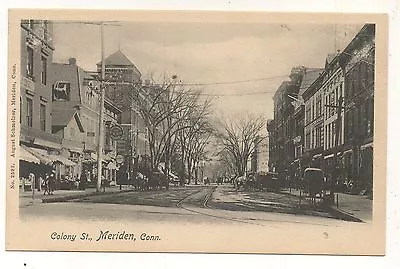 Colony Street View MERIDEN CT Vintage Connecticut Postcard • $3.49