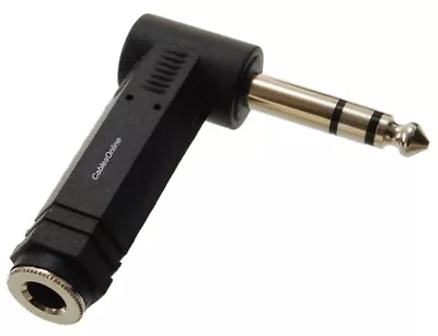 Right-Angle 1/4  (6.35mm) TRS Stereo Male To Female Audio Adapter AV-A62 • $6.95