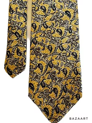 Geoffrey Beene Classic Men’s Silk Paisley Necktie Gold Gray 4 X 57 Inches.   New • $10