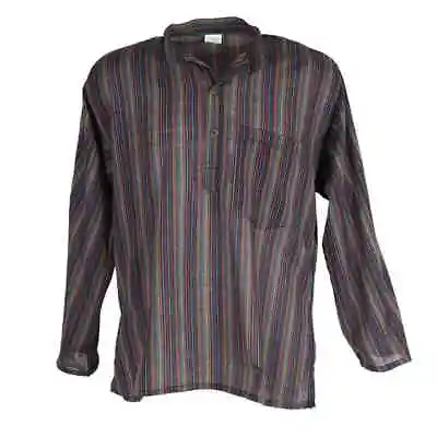£16 • Buy Siesta Long Sleeve Striped Kurta Shirt Fairtrade 100% Cotton
