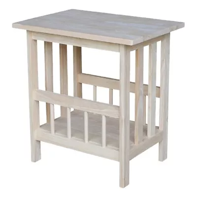 Pemberly Row 1 Shelf Solid Para Wood Magazine End Table In Natural • $94.33