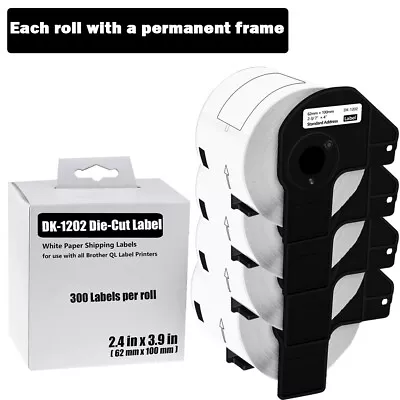 4×Standard Address Labels For Brother DK 1202 QL720NW Permanent Frame 2-3/7 X4  • $28.59