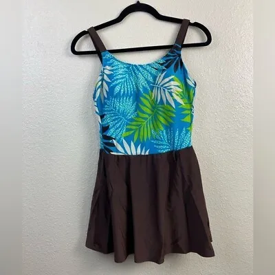 Amoena Swimsuit Swim Dress Womens Size 10 C Beach Vacation Boho Hawaiian • $29