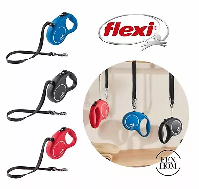 Flexi Dog Leash Retractable Lead Cord Design Medium 5m Black NEW - Free Delivery • £11.99