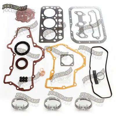 Engine Gasket Kit+Piston Ring Set For Mitsubishi K3D TU170F TU177 Toro 72D 322D • $198.41