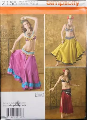 Simplicity Sewing Pattern 2158 Adult Belly Dance Costumes  Size 6 - 12 Uncut • £6.76