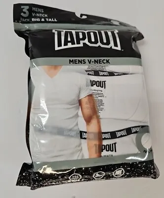 Tapout Men's  V-Neck Tee Shirts Size 2XL 3 Pack New In Package White Cotton • $24.98