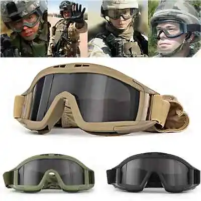 Tactical Goggles Windproof Dustproof Shooting Motorcycle Mountaineering Glasses • $14.39