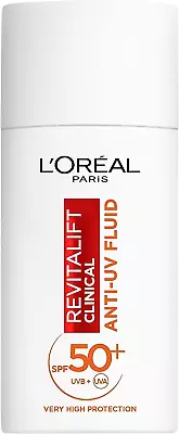 LOreal Revitalift Clinical Vitamin C SPF 50+ Anti-UV Fluid Moisturising Skin UK • £14.21