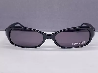 Romeo Gigli Sunglasses Woman Black Oval Rectangular Plastic Rg 58401 • $62.19