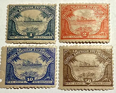#A1083FOUR Cinderella Central American Steamship Co.1886 Mexico Stamp • $28.74