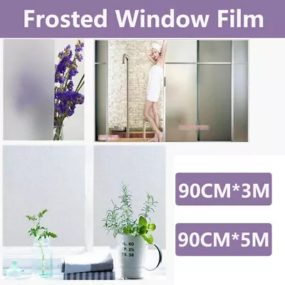 Sand Blast Clear Privacy Frosted Removable Window Glass Film 3M 5M • $13.97