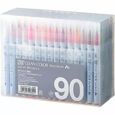 Kuretake Brush Pen 90 Colors Aqueous ZIG Clean Real RB-6000AT/ 90V NEW • £123.43