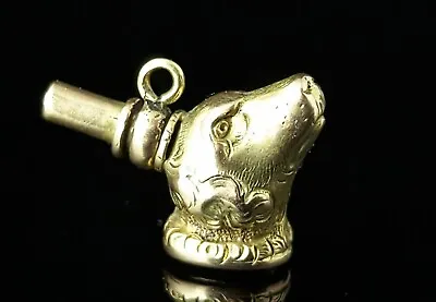 Antique 9ct Gold Dog Watch Key Fob Citrine Victorian • £599