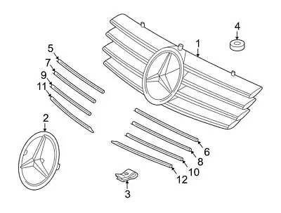 Front Bumper Grille Emblem Star Genuine For Mercedes C215 C216 A209 C209 W219 • $78.08
