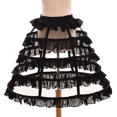 4 Hoop Gothic Bustle Petticoat Underskirt Fishbone Victorian Masquerade Costume • $43.55