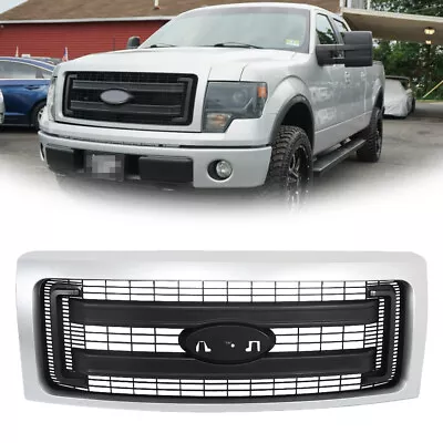 DL3Z-8200-CPTM For 2009 10-2014 Ford F150 Front Upper Silver Black Grille Grill • $195.82