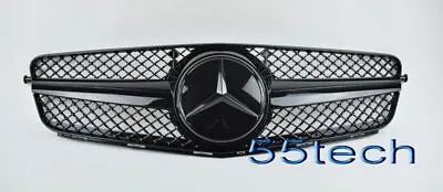 Mercedes W204 C300 C350 C230 C200 Grille Grill 1 FIN All Glossy Black A3  DTR • $123.49