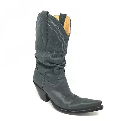 Old Gringo Western Boots Cowgirl Shoes Womens Size 7 Dark Gray Leather Pull On • $171.33