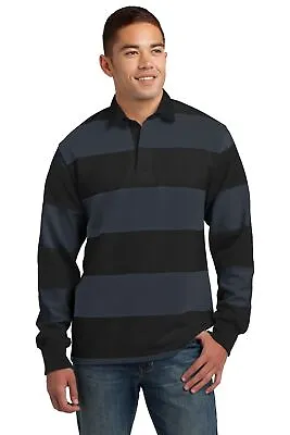 Sport-Tek   Classic Long Sleeve Rugby Polo. St301 • $33.70