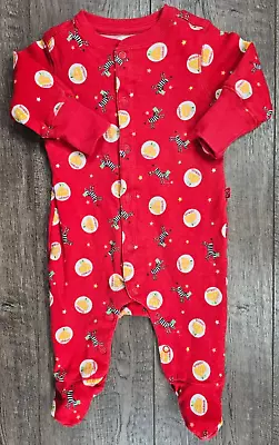 Baby Boy Clothes Oshkosh 0-3 Month Red Circus Zebra Footed Outfit • $15.99