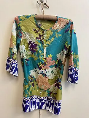 CAbi Women's Silk Poetry Tunic Top Size Small Style 812 Floral Print Lightweight • $24.20