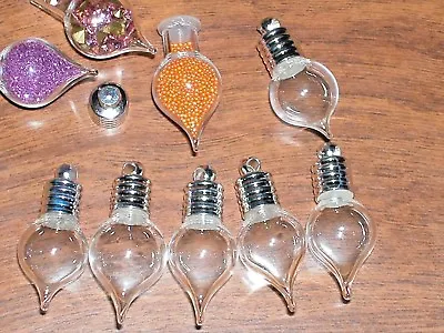 $62.95 • Buy 50pc Huge Wholesale Lot Glass Victorian Tear Bottle Vial Pendant Jewelry Making