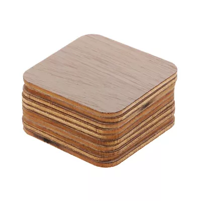 100x Wooden Square Cutout Slices Shape Coasters Wood Crafts Blank Plaque DIY • $24.26