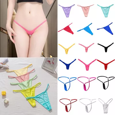 Women's Low Rise Micro V-shape G-string Thong Panty Tiny Bikini Briefs Underwear • £2.27