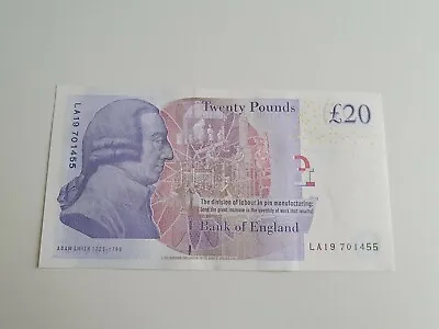 Rare £20 Victoria Cleland In Mint Condition Adam Smith LA19 70 1455 Uncirculated • £75