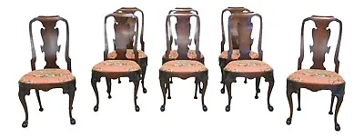 LF49990EC: Set Of 8 Vintage High Quality English Dining Room Chairs • $2395