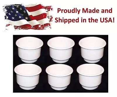 6 Pack Two Tiered WHITE Plastic Cup Drink Can Holder Boat RV S Pontoon Rv Seadoo • $11.48