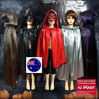 Kid Girl Boy Children Witches Vampire Cape Cloak Party Fancy Halloween Costume  • £10.05