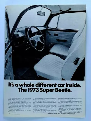 1973 Volkswagen SUPER Beetle Vintage Original Print Ad 8.5 X 11  • $7.96