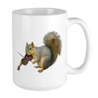CafePress Squirrel Violin Coffee Mug Large 15 Oz. White Coffee Cup (1115392609) • $20.99