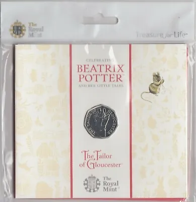 2018 The TAILOR GLOUCESTER  Brilliant Uncirculated 50p Coin Pack Beatrix Potter. • £7