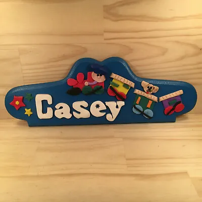 CASEY  Blue  Beautiful Wood Name Sign Decorative Wooden Plaque Ornament • $4.19