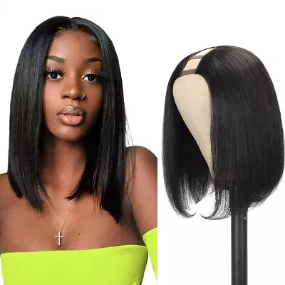 Hair U Part Wig Human Hair Straight Bob Wigs For Black Women 10inch Brazilian... • $42.58