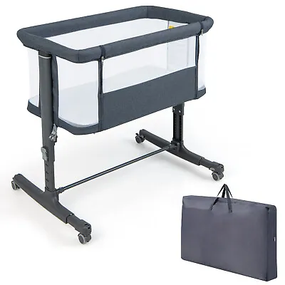 3 In 1 Baby Bedside Bassinet Cot Co Sleeper Cradle Infant Portable Crib Bed • $150.95